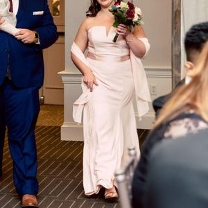 Vera Wang White Collection Long Blush Pink Dress